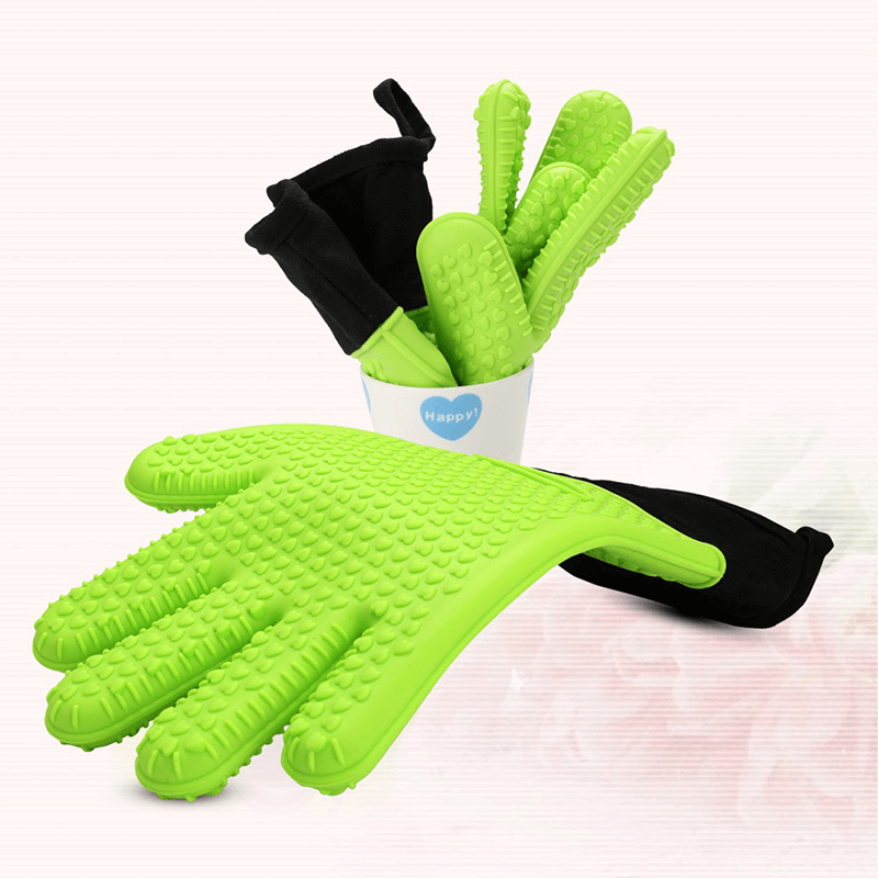 ZERO WASTE INITIATIVE - ZEROWASTEINITIATIVE.COM SET 2 SILICONE REUSABLE ZERO WASTE KITCHEN GLOVES 27