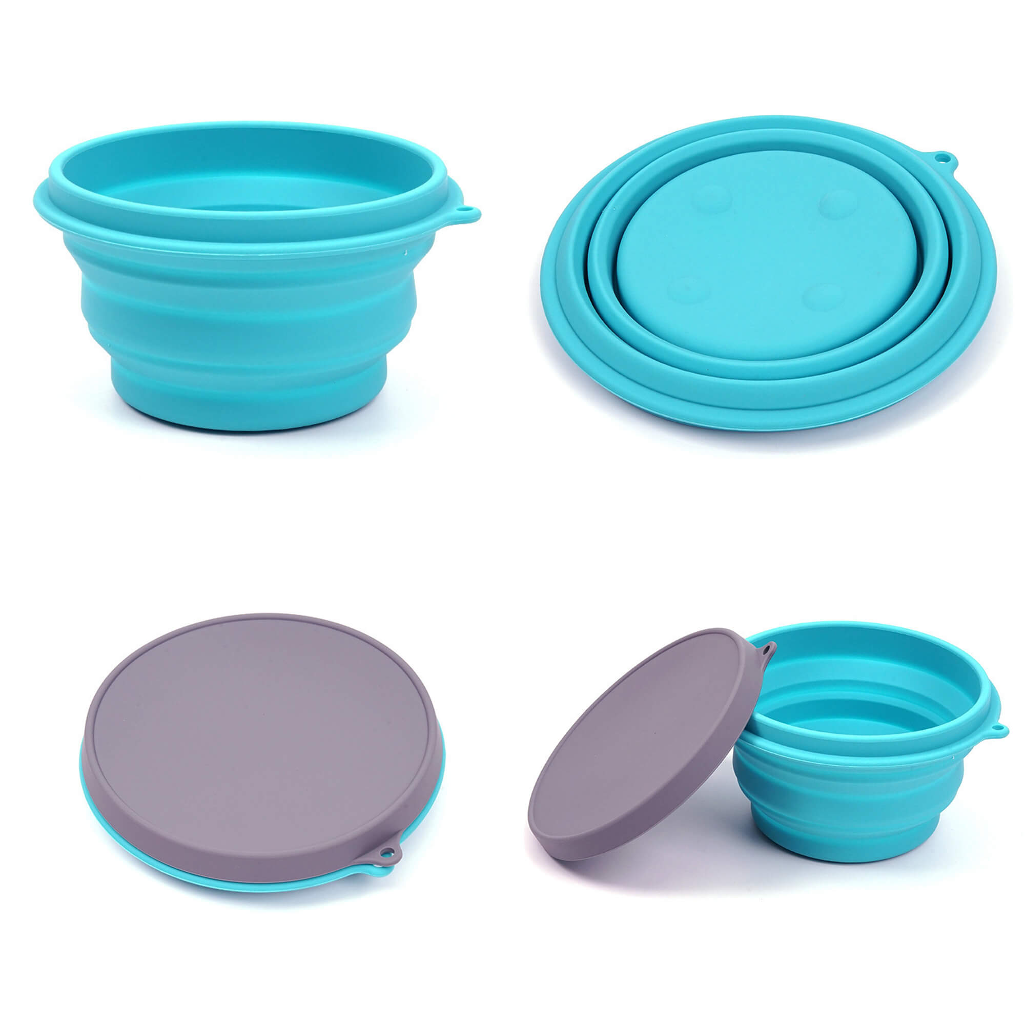 Zero Waste Collapsible Bowl With Lid - Set 3 Reusable Bowls