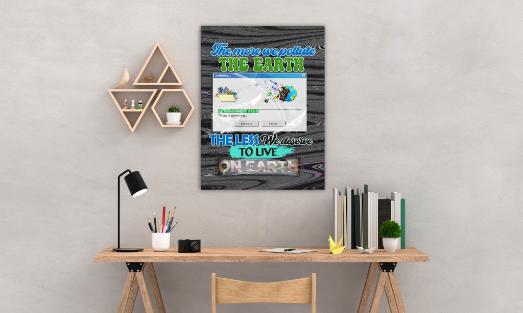 ECO FRIENDLY QUOTE WALL ART, EARTH POLLUTION MATTE CANVAS, ENVIRONMENTAL PROTECTION PAINTINGS ON CANVAS, READY TO HANG, ZERO WASTE WALL ART GIFT