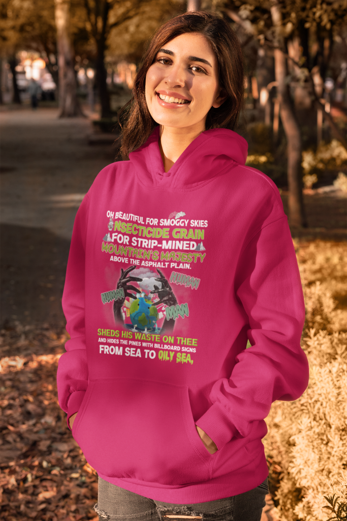 NATURE PULLOVER, UNISEX ENVIRONMENTAL POLLUTION HOODIE, AWARENESS SWEATSHIRT, SAVE PLANET TRENDY JACKET, COTTON S - 5XL, ECO LIFESTYLE CLOTHING GIFT