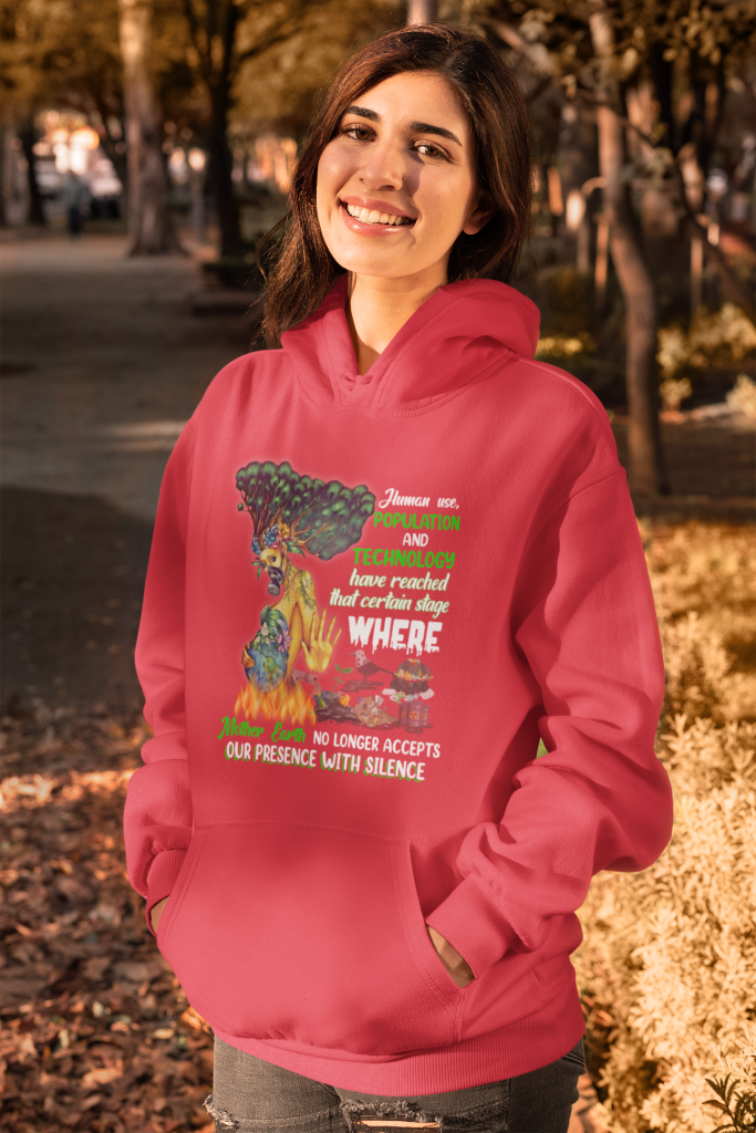 EARTH DAY MOTIVATIONAL PULLOVER, UNISEX SAVE MOTHER EARTH HOODIE, EARTH THREAT SWEATSHIRT, SAD EARTH ART JACKET, COTTON S - 5XL, SAVE PLANET CLOTHING GIFT