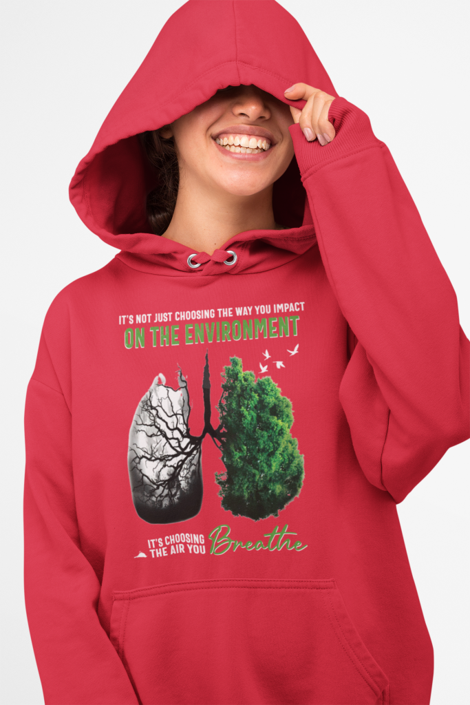 EARTH DAY PULLOVER, UNISEX THE AIR YOU BREATHE HOODIE, CLIMATE CHANGE TRENDY SWEATSHIRT, HUMANITARIAN JACKET, COTTON S - 5XL, ZERO WASTE CLOTHING GIFT