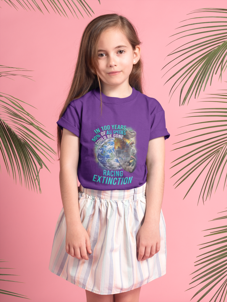 NATURE QUOTE KID TEE, UNISEX RACING EXTINCTION YOUTH T SHIRT, EXISTENTIAL THREAT FANTASTIC DESIGN, COTTON XS-XL, ZERO WASTE INITIATIVE CLOTHING GIFT