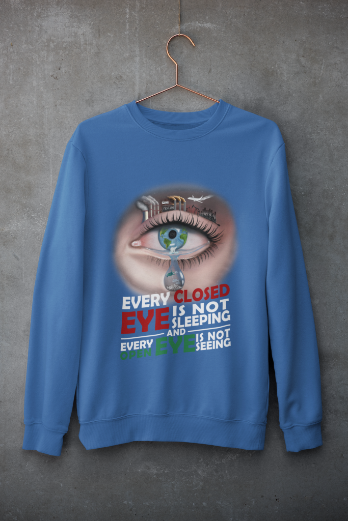 INSPIRATIONAL QUOTES PULLOVER, UNISEX FACE THE FACT SWEATSHIRT, EARTH THREAT TRENDY JUMPER, POLYESTER COTTON BLEND S - 5XL, ZERO WASTE INITIATIVE GIFT