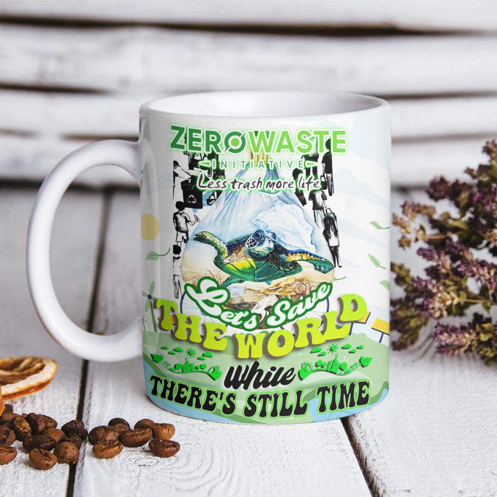 ECO FRIENDLY MOTIVATIONAL DRINKWARE, LESS TRASH MORE LIFE EDGE MUG, LESS GARBAGE REFUSE TO REDUCE QUOTE CUP, 11OZ/15OZ, ZERO WASTE INITIATIVE MUG GIFT