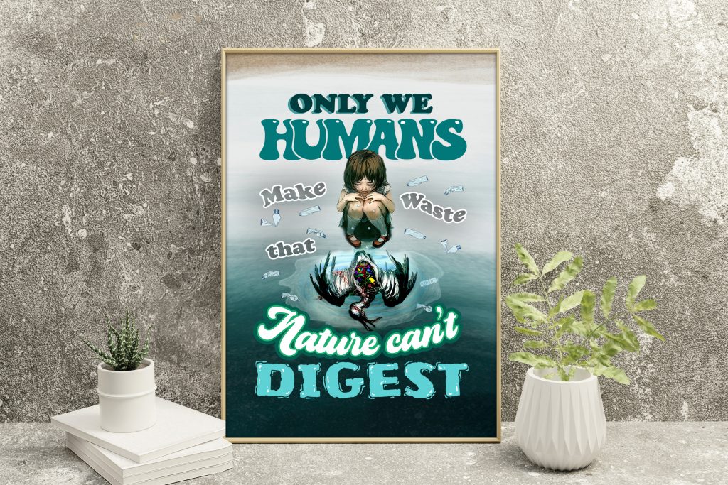 INSPIRED QUOTE WALL ART, FUTURE HUMANITY POSTER, HUMANITARIAN SAVE THE PLANET, EDUCATIONAL HOME DECORATION, UNFRAMED VERSION, ZERO WASTE WALL ART GIFT