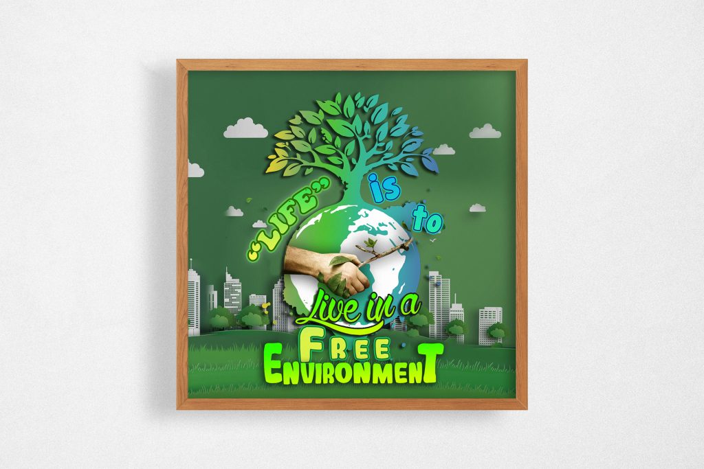 Nature Motivational Wall Art, Free Environment Poster, Nature Painting, Earth Day Colorful Home Decoration, Unframed Version, Zero Waste Wall Art Gift