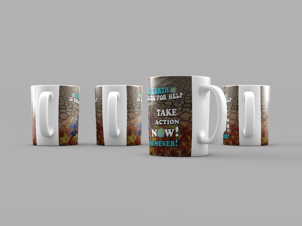 INSPIRATIONAL QUOTES DRINKWARE WITH SAYING, HELP THE EARTH EDGE MUG, EARTH THREAT, AWARENESS CERAMIC COFFEE CUP, 11OZ/15OZ, ZERO WASTE LIVING GIFT