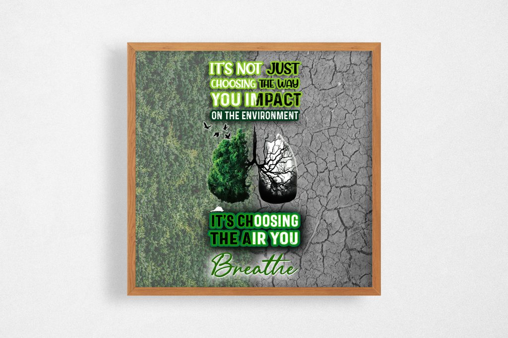 NATURE PRINT WALL ART, THE AIR YOU BREATHE POSTER, CLIMATE CHANGE, AIR POLLUTION, CLASSROOM DECORATION, UNFRAMED VERSION, ZERO WASTE WALL ART GIFT