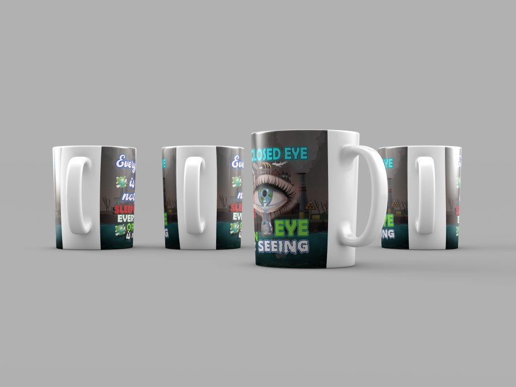 INSPIRATIONAL QUOTE CERAMIC DRINKWARE, FACE THE FACT EDGE MUG, EARTH THREAT GRAPHIC DESIGNER CUP WITH SAYING, 11OZ/15OZ ZERO WASTE INITIATIVE MUG GIFT
