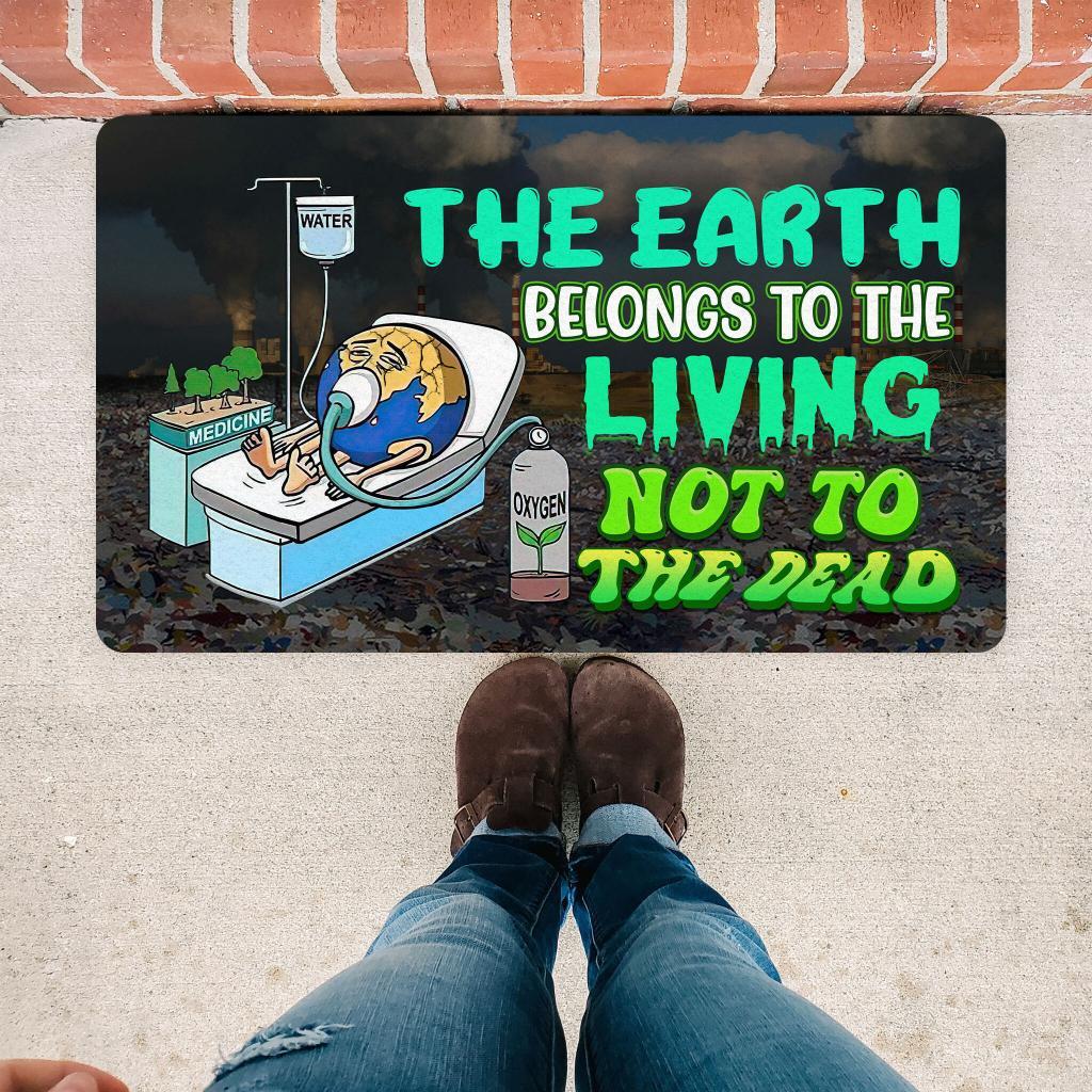 EARTH DAY HOME DECORATION RUG, EARTH DEATH DOORMAT, AIR POLLUTION, CLIMATE CHANGE EDUCATIONAL PAINTING CARPET, 29.5X17.5 IN, ZERO WASTE DOORMAT GIFT