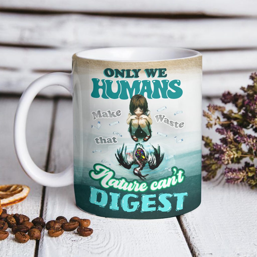 Environmental Handmade Drinkware, Consumption Waste Edge Mug, Plastic Waste, Awareness Hot Tea Mug With Saying, 11oz/15oz, Eco Lifestyle Cup Gift 