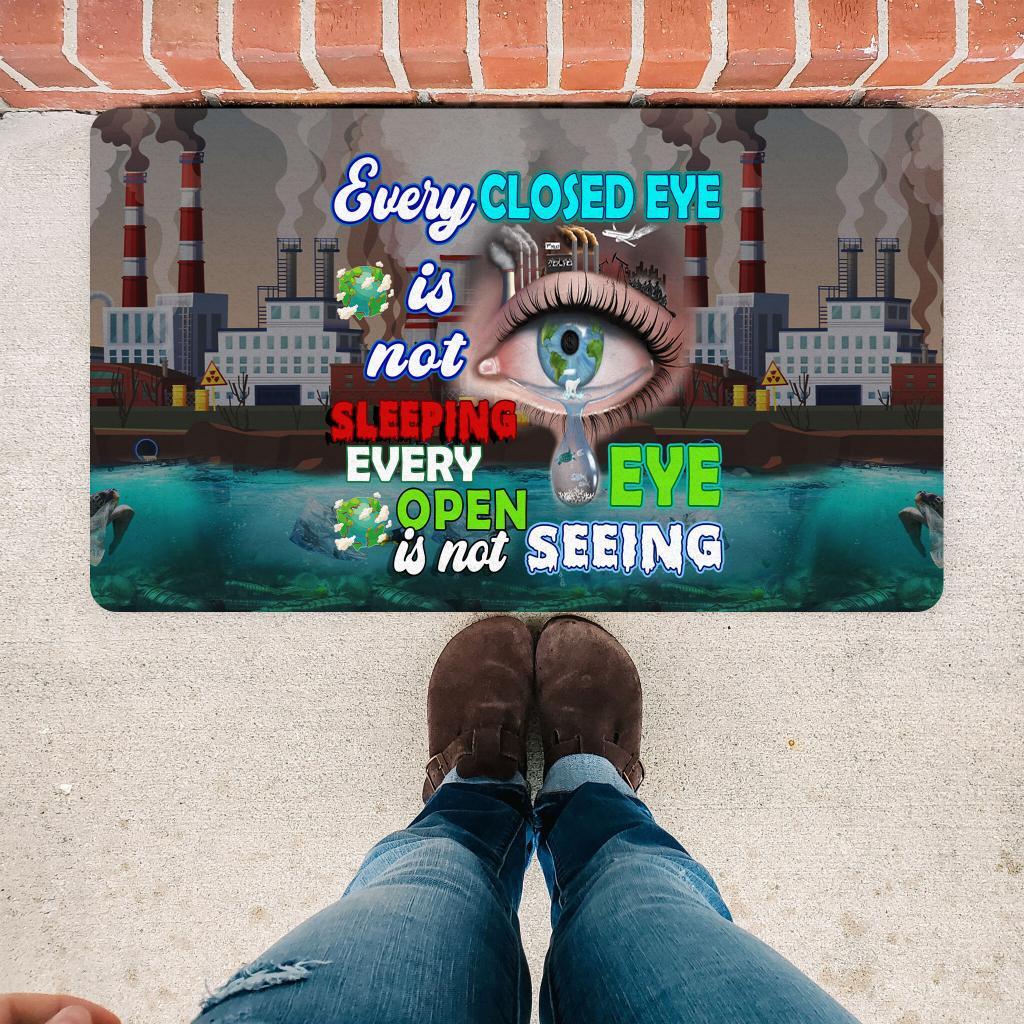 INSPIRATIONAL QUOTE ENTRYWAY RUG, FACE THE FACT DOORMAT, GLOBAL AWARENESS, ENVIRONMENTAL DIRT TRAPPING CARPET, 29.5X17.5 IN, ZERO WASTE DOORMAT GIFT
