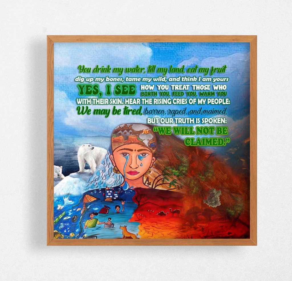 EARTH DAY INSPIRED WALL ART, ANGER OF EARTH POSTER, HUMANITARIAN, CLIMATE CHANGE, CLASSROOM DECORATION, UNFRAMED VERSION, ZERO WASTE WALL ART GIFT