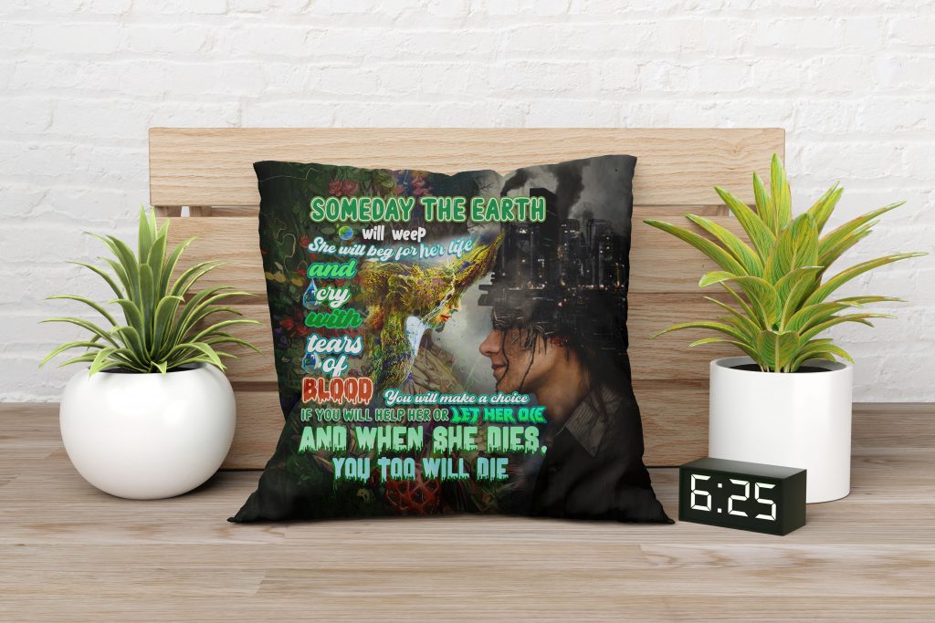 EARTH DAY QUOTE PILLOW, SAVE THE EARTH, GLOBAL AWARENESS, CLIMATE CHANGE ART CANVAS THROW PILLOW, TWO-SIDED PRINT, ZERO WASTE INITIATIVE DECOR GIFT