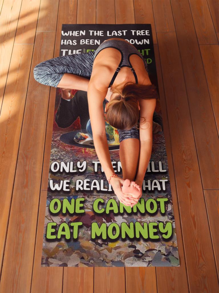 ECO FRIENDLY GRAPHIC EQUIPMENT, AWARENESS PROVERB YOGA MAT, CLIMATE CHANGE FLOOR BASED EXERCISE, 24X68 INCHES, ZERO WASTE INITIATIVE WORKOUT GIFT