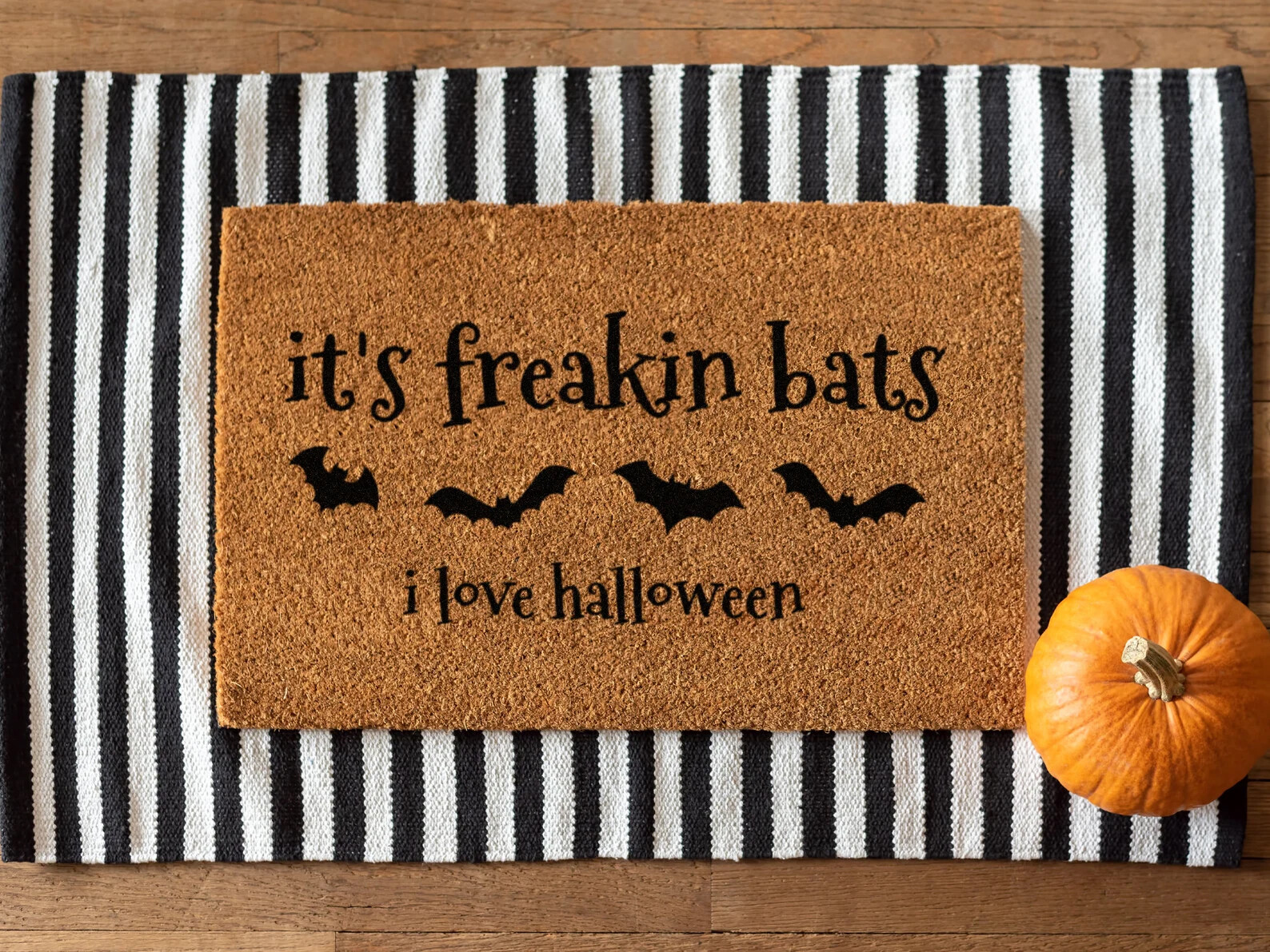 Zero Waste Initiative - zerowasteinitiative.com It's Freakin' Bats - Its Freakin Bats I Love Halloween Natural Fiber Coir Doormat 4