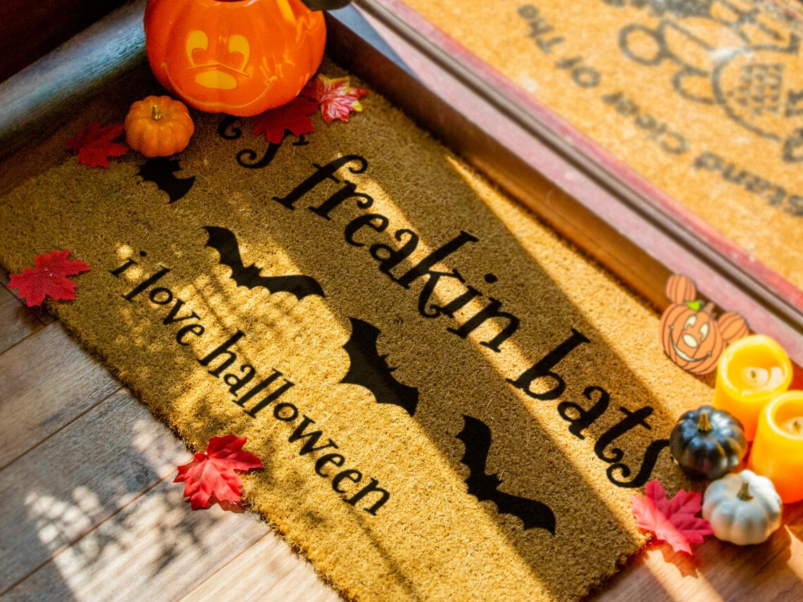 Zero Waste Initiative - zerowasteinitiative.com It's Freakin' Bats - Its Freakin Bats I Love Halloween Natural Fiber Coir Doormat 9